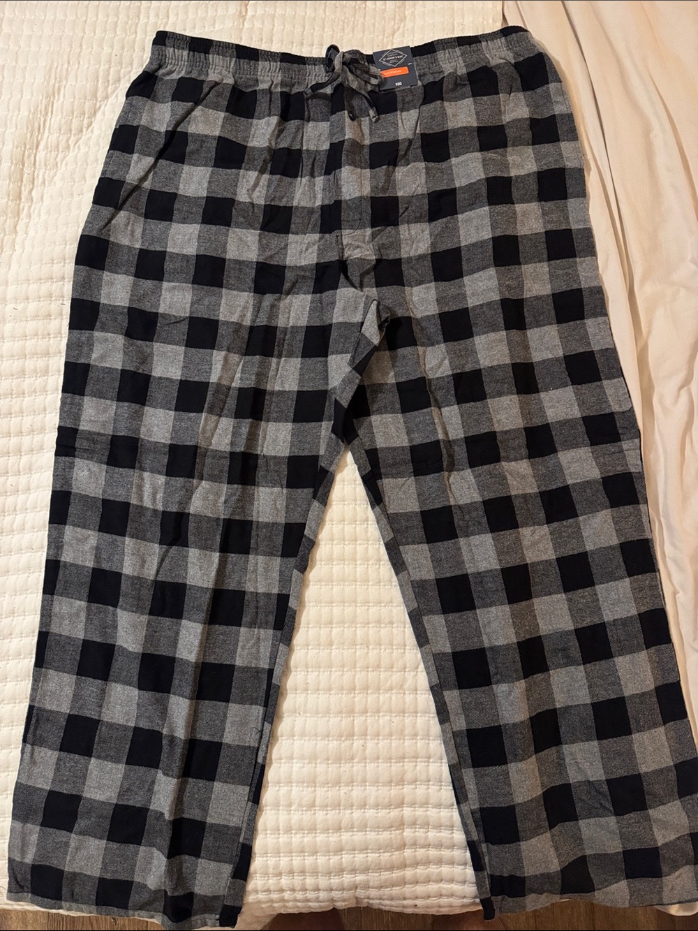 St. John's Bay Black & Gray Plaid Lounge Pants